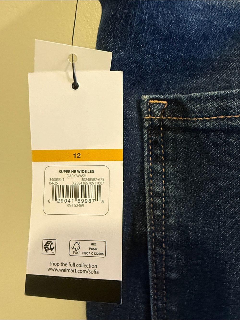 sofia by sofia vergara Dark Blue Wide-Leg High-Rise Jeans - Picture 5 of 5